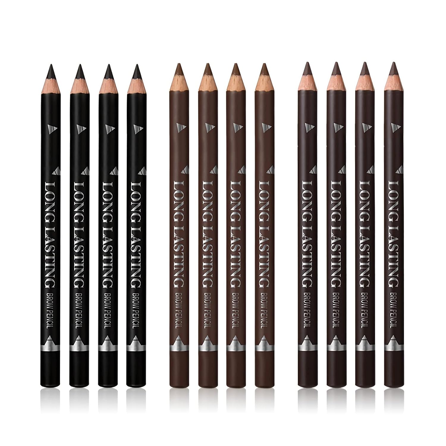 3Colors Eyebrow Pencil Eyeliner Set，Soft Textured Eyebrow Tint Pen，Easy to Color，Long Lasting，Waterproof Eye Brow Pencils for Fills in Sparse Areas and Gaps，Create a Natural Brow Makeup-FemmiqueWomen