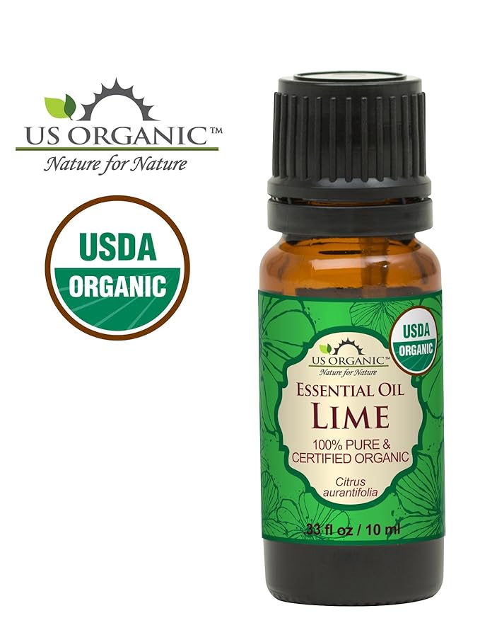 US Organic Lime Essential Oil - Certified Organic, Steam Distilled - W/Euro droppers (More Size Variations Available) (10 ml / .33 fl oz)-FemmiqueWomen