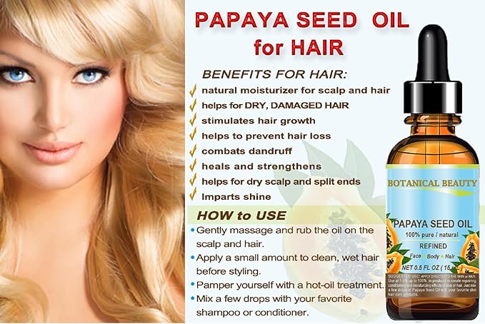 PAPAYA SEED OIL. 100% Pure / Natural / Undiluted /Refined Cold Pressed Carrier Oil. 0.5 Fl.oz.- 15 ml. For Skin, Hair And Lip Care.-FemmiqueWomen