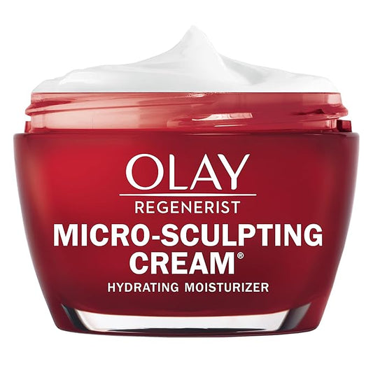 Olay Face Moisturizer, Regenerist Micro-Sculpting Facial Cream for Women - Instant Hydration, Anti-Aging, Anti-Wrinkle, Firming Skin Care - Hyaluronic Acid, Niacinamide, Amino Peptides, 1.7 Oz-FemmiqueWomen