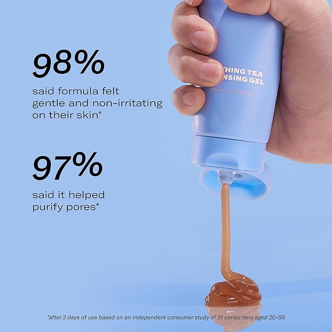 Then I Met You Soothing Tea Cleansing Gel, Hydrating Water-Based Face Cleanser with Fermented Rice Water & Green Tea, Vegan & Clean Skincare, 3.38 oz-FemmiqueWomen