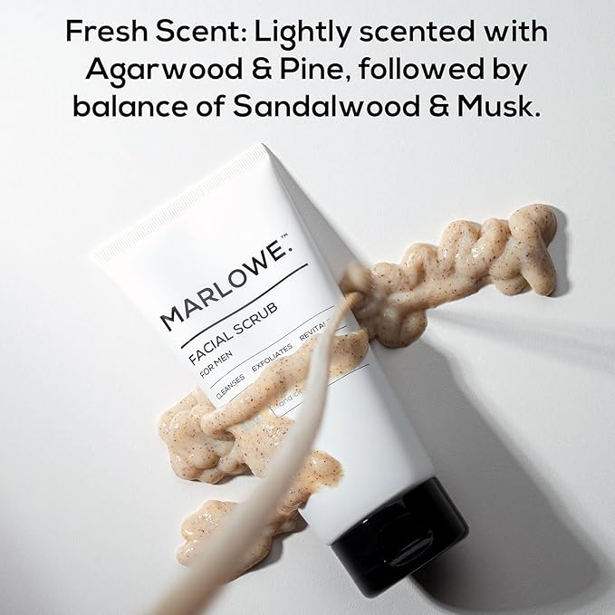 MARLOWE. Skin Care Set, No. 122 Facial Scrub 6 oz & No. 123 Facial Moisturizer 6 oz with Natural Extracts & Antioxidants, Cleanses, Exfoliates, Hydrates & Soothes-FemmiqueWomen