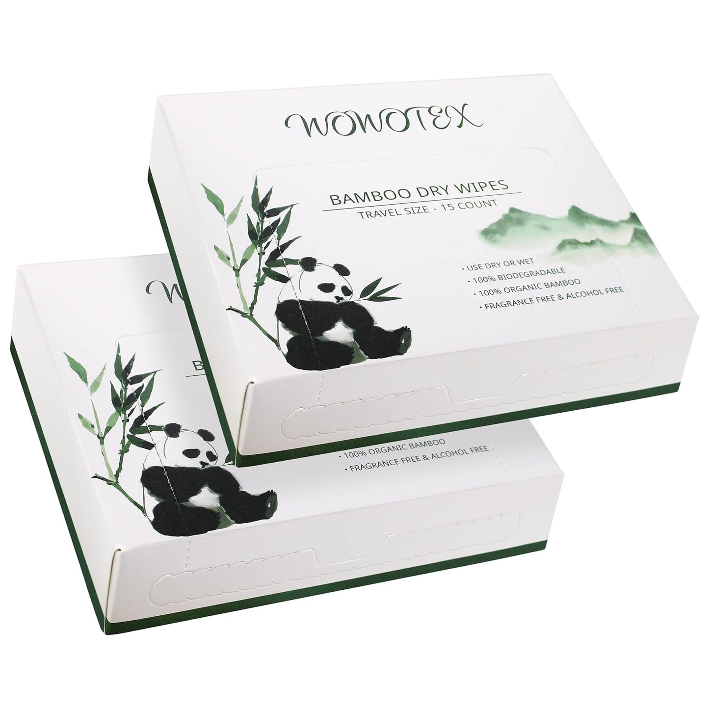 Travel Size Bamboo Viscose Disposable Face Towel Biodegradable Large Dry Face Wipes 30 Count/2 Box Extra Thick Soft Clean Facial Towels for Facial and Body Cleansing, Travel, Camping-FemmiqueWomen