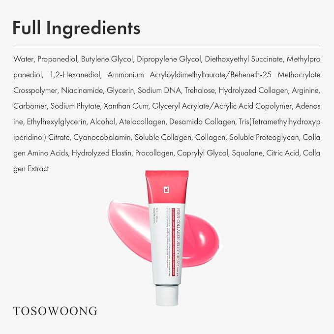 PDRN Collagen Jelly Cream, 5,000ppm Salmon DNA PDRN, Niacinamide, Hydrolyzed Collagen, Glow, Hydrating, Firming, Uneven Skin Tone, No artificial color, Korean Skin Care, 50ml, 1.69 fl.oz.-FemmiqueWomen