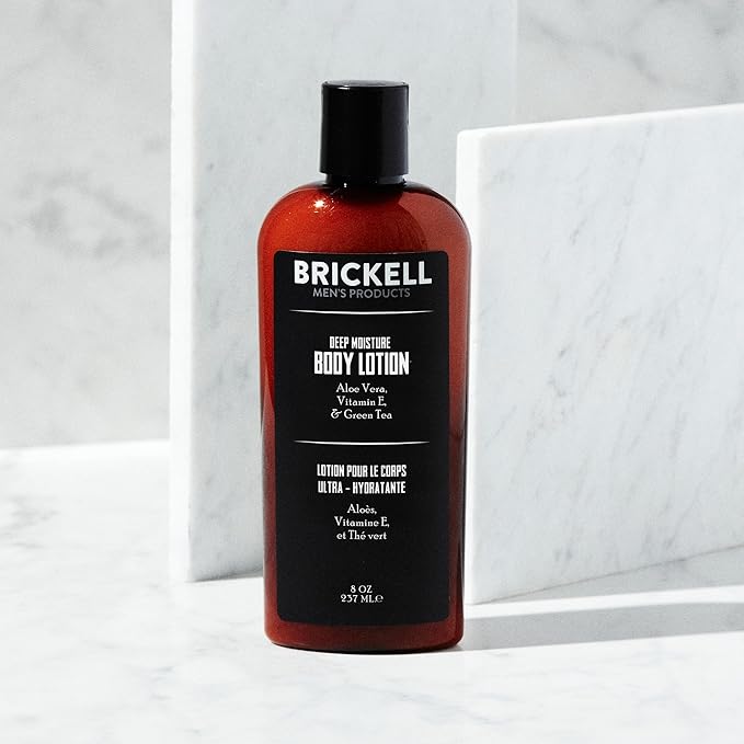 Brickell Men's Deep Moisture Body Lotion for Men, Natural and Organic Protects and Hydrates Dry Skin, 8 Ounce, Scented-FemmiqueWomen