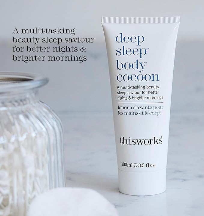 THISWORKS Deep Sleep Body Cocoon – Hydrating Body Lotion with Lavender, Chamomile & Vetivert – Soothing Nighttime Moisturizer for Dry Skin, Promotes Relaxation & Better Sleep – 100ml-FemmiqueWomen