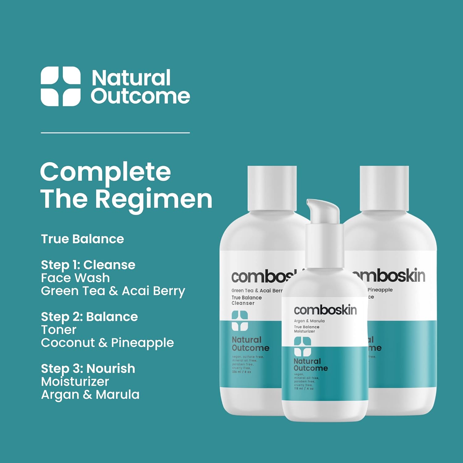 Combination Skin Facial Moisturizer Cream | True Balance Daily Facial Moisturizing Lotion with Argan & Marula Oil | 4 oz-FemmiqueWomen