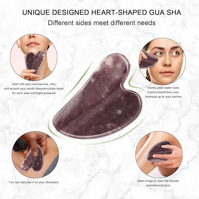 Jade Roller for Face, Facial Roller Massager Skin Care Tool, Gua Sha Facial Tools for Face, Neck, Eyes, Reduce Puffiness of The Skin(Purple)-FemmiqueWomen