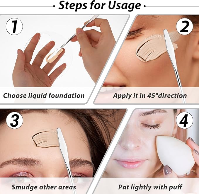 3 Pcs Acrylic Makeup Palette with 3Pcs Makeup Spatula, Makeup Palette Tray Apply for Foundation Eye Shadow Lipsticks Nail Art Professional Pigment Blending-FemmiqueWomen