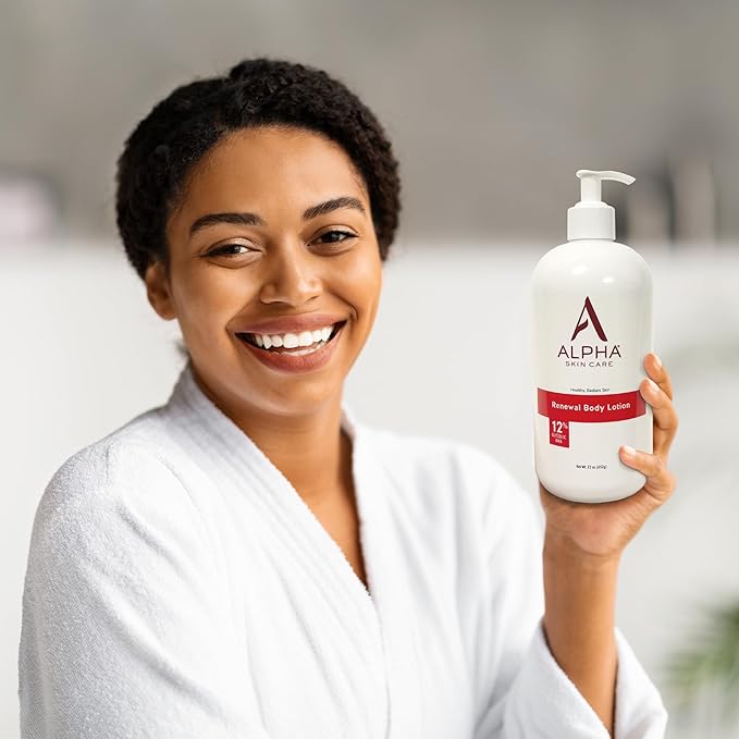 Alpha Skin Care Revitalizing Body Lotion, 12% Glycolic AHA, Simple & Effective Daily Moisturizer Hydroxy Acid, Hydrates & Exfoliates for Soft, Smooth Skin, Anti-Aging, 23 Oz-FemmiqueWomen
