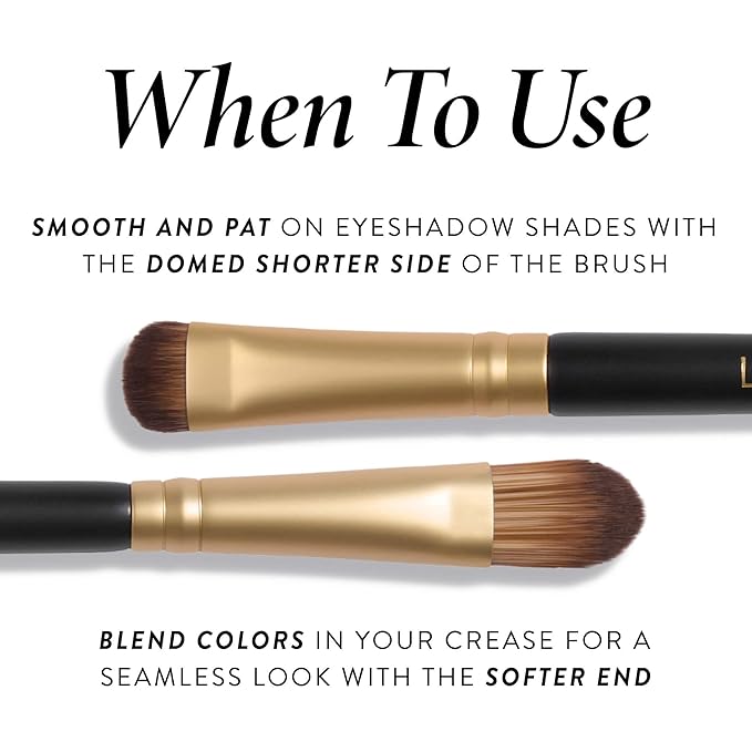 LAURA GELLER NEW YORK Dual-Ended Eyeshadow Brush - Domed Shader & Blending Brush for Baked and Pressed Eyeshadow Application - All Over Eye Makeup Brush-FemmiqueWomen
