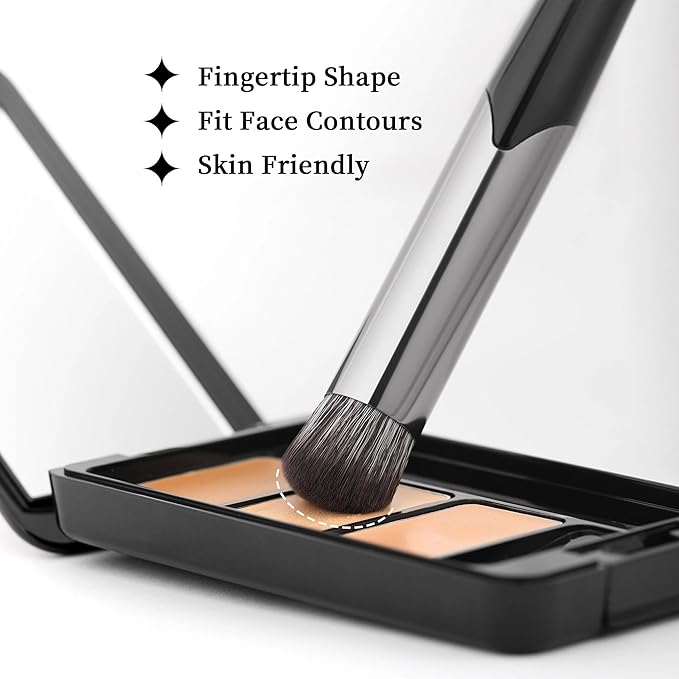 DUcare Concealer Brush Under Eye, Angled Small Nose Contour Brush, Mini Thin Slanted Foundation Dark Circles Puffiness, Puffy Face Eyebrow Eyes, Liquid Cream Blending-FemmiqueWomen
