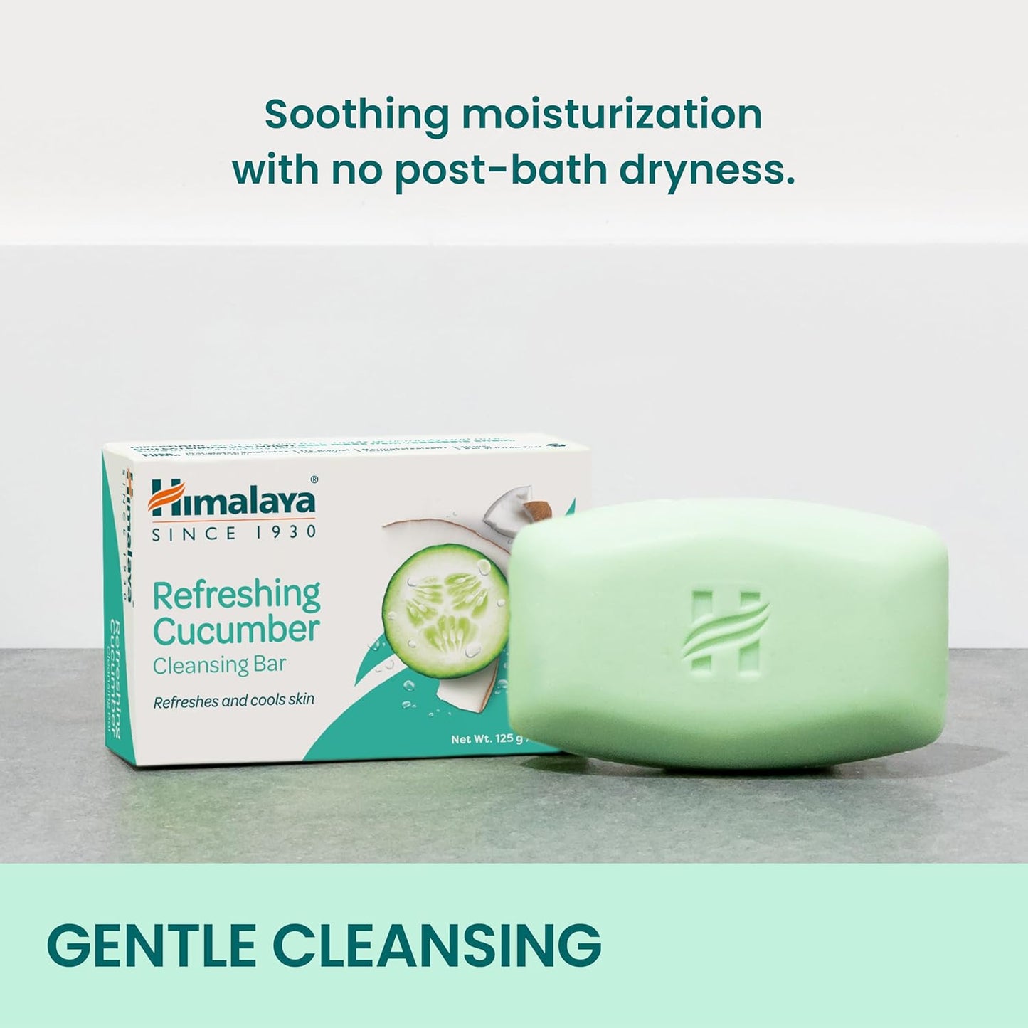 Himalaya Refreshing Cucumber Cleansing Bar, Face and Body Soap for Soft Skin, 4.41 oz, 12 Pack-FemmiqueWomen