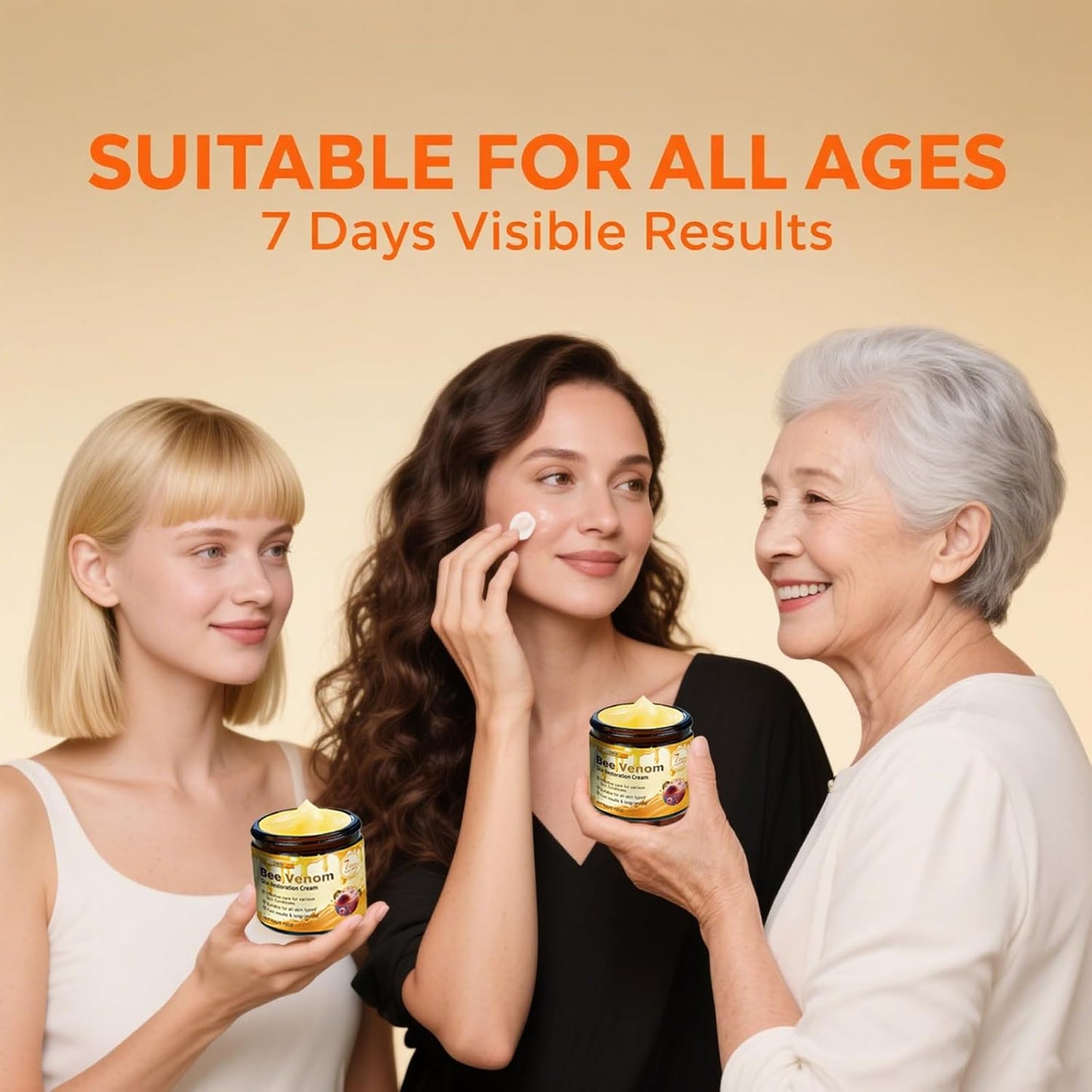 2PCS Bee Venom Skin Restoration Cream, 2025 Upgrade Bee Venom Skin Treatment Cream, Natural bee venom cream for Repair & Renewal, All in One Nourishing Serum for All Skin Types-FemmiqueWomen