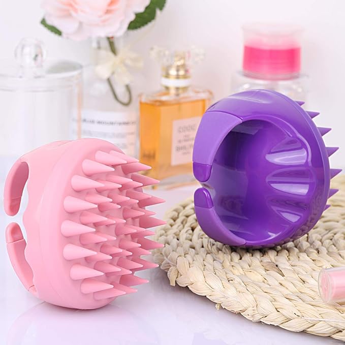 3 Pcs Silicone Scalp Massager & Shampoo Brush, Handheld Scalp Scrubber Cleansing Brush for Shower-FemmiqueWomen