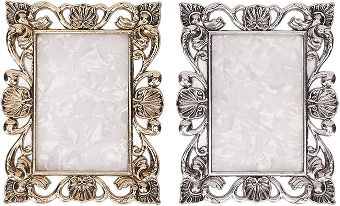 2pcs Resin Nail Art Palette, Nail Art Painting Palette Gold Silver Copper Mixed Color Vintage Photography Props Nail Gel Color Makeup Display Board Nail Art Cosmetic Mixing Tools-FemmiqueWomen