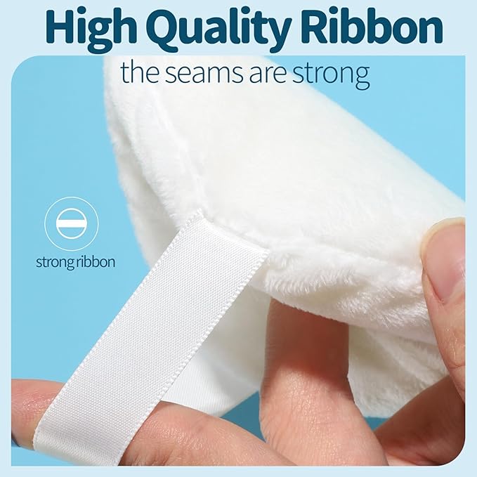 Teenitor 2pcs Powder Puff, 4.13 Inch Powder Puff for Body Powder, Body Powder Puff Large Powder Puff Loose Powder Puffs Soft Velour Body Powder Puff and Container White-FemmiqueWomen