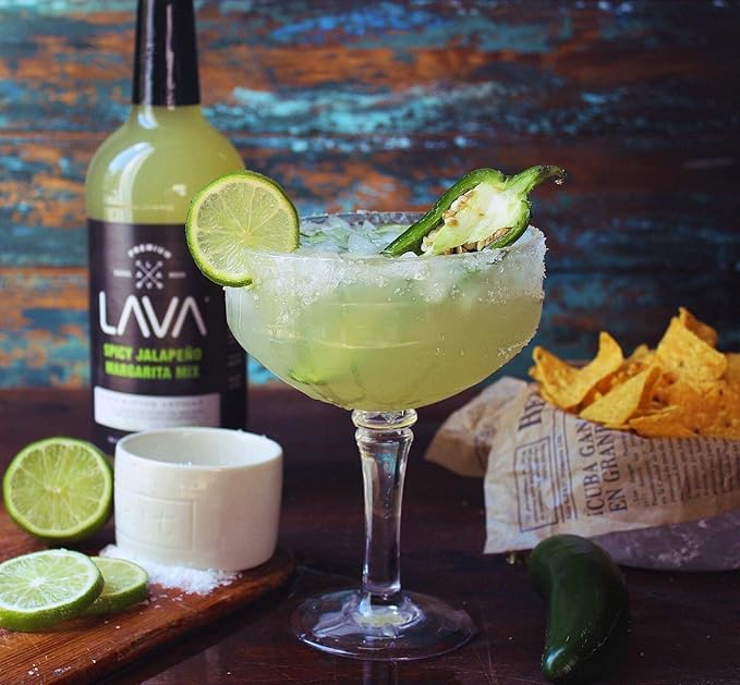 (3 Pack) LAVA Premium Spicy Jalapeño Margarita Mix by LAVA Craft Cocktail Co., Made with Real Jalapeños, Agave Nectar, Key Limes, Lots of Flavor and Ready to Use-FemmiqueWomen