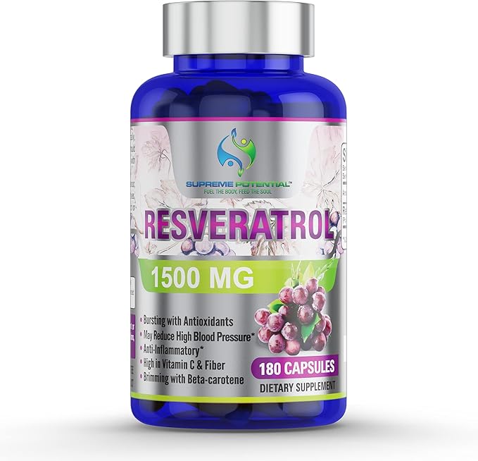 100% Pure Resveratrol Extract for Anti-Aging & Heart Health - 1500mg Maximum Strength (1)-FemmiqueWomen
