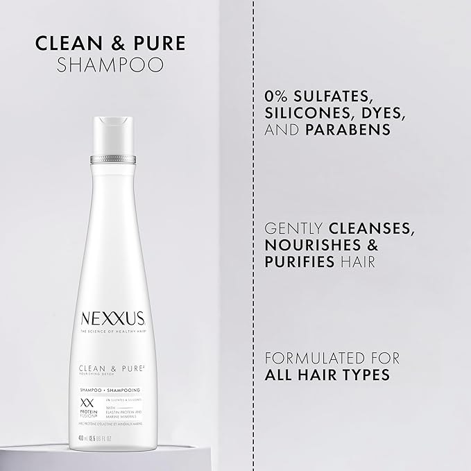 Nexxus Clean and Pure Clarifying Shampoo With ProteinFusion, For Nourished Hair Paraben-Free 13.5 oz-FemmiqueWomen