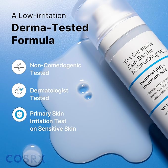 COSRX Barrier Cream Face Mist - Milky Toner with Ceramide & Hyaluronic Acid, Hydrating and Soothing Facial Spray for All Skin Types, 4.06 fl.oz, Korean Skin Care-FemmiqueWomen