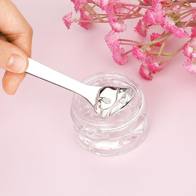 2Pcs Cosmetic Spatula Reusable Facial Massage Spatula Practical Mini Makeup Eye Cream Applicator Multi-functional Beauty Face Skincare Spoon for Mixing Sampling Lotions Moisturizers Accessories-FemmiqueWomen