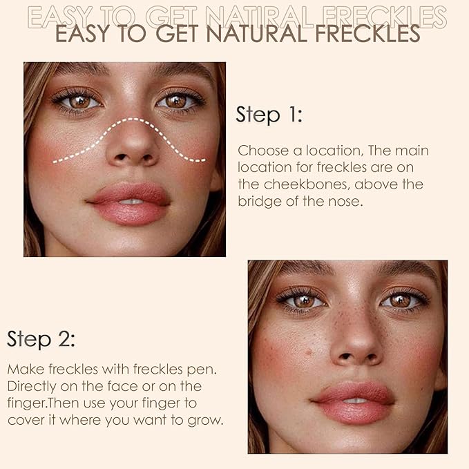 2 Pack Freckle Pen,Liquid Face Fake Freckles Makeup Pen to Create Natural Freckle Makeup and Freck beauty,Fake Freckles Waterproof for Lifelike Sunkissed Makeup,Mole Pen (01Light+02Medium)-FemmiqueWomen