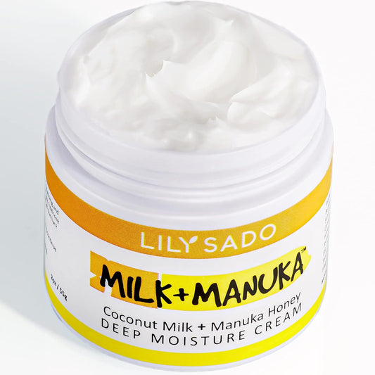 LILY SADO MILK+MANUKA™ Coconut Milk and Manuka Honey Natural Face Moisturizer - Non Greasy Organic Facial Cream with Cocoa Butter and Gotu Kola - Amazing Anti-aging Formula-FemmiqueWomen