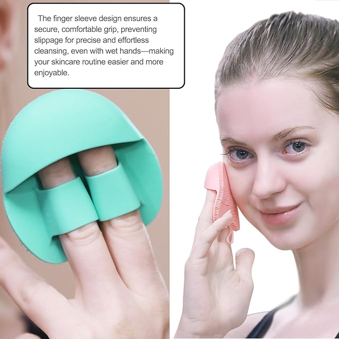 INNERNEED Soft Silicone Facial Cleansing Brush Set, Gentle Exfoliating and Massaging Face Scrubber Pad, Anti-Slip Design for Blackhead Removal and Skin Care (Pack of 3)-FemmiqueWomen