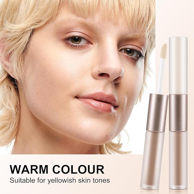 2 in 1 Bronzer and Highlighter Stick,Non-greasy & Non-drying Contour Pencil,Easy to Create a Natural Shimmery Finishing,Long Lasting & Waterproof Face Brighten Make up Pen-FemmiqueWomen