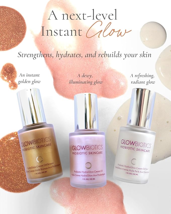 Glowbiotics Probiotic HydraGlow Illuminating Serum Pink: Hydrating Dew Drops for Radiant Skin, Illuminating Glow Enhancer with Hyaluronic Acid and Probiotics, 1 Fl Oz-FemmiqueWomen