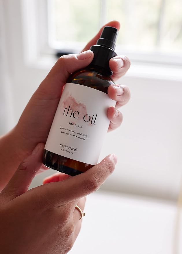 Ingrid & Isabel, The Oil, Organic Belly & Body Oil, Prevents Stretch Marks & Scars, Maternity & Pregnancy Skincare, 4 Fl Oz-FemmiqueWomen