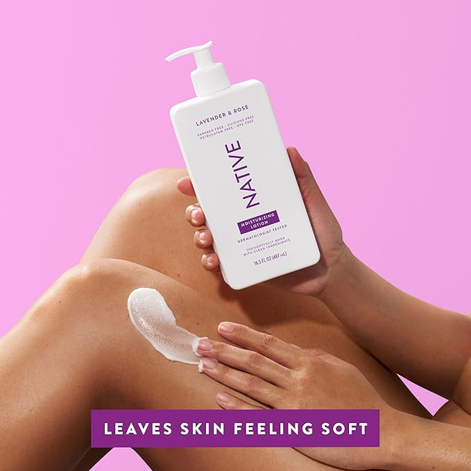 Native Body Lotion Contains Naturally Derived Plant-Based Moisturizers for Women and Men | Restores Dry Skin, Lavender & Rose, 16.5 fl oz-FemmiqueWomen