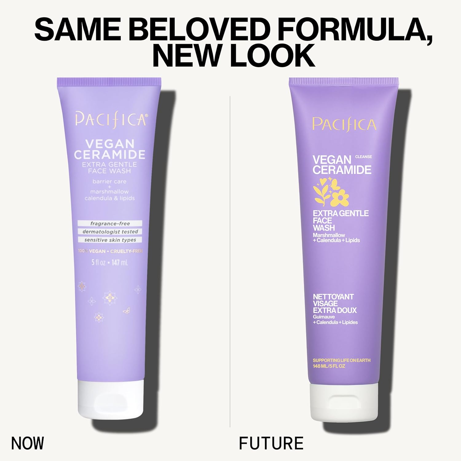 Pacifica Face Wash for Sensitive Skin Facial Cleanser Vegan Ceramide Barrier Repair Extra Gentle for Daily Fragrance Free for Sensitive Skin, Clean Beauty, Vegan & Cruelty-Free Dermatologist Tested-FemmiqueWomen