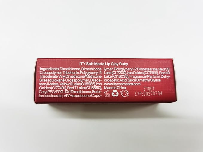 ITY Velvet Matte Finish Lip Stain-Mousse Textured Lip Clay, Red Shade, Conceals Lip Lines, Rich Pigment Lip Tint Lipsticks, 0.14 oz (4g) in Ruby-FemmiqueWomen