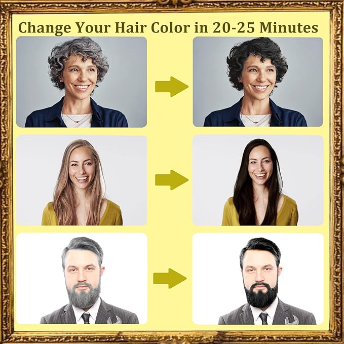 Light Brown Shampoo Para Pintar el Cabello - Instant Hair Dye Shampoo 3 in 1 Refresh Hair Color, Herbal Shampoo Hair Dye for Women Men, Easy to Use & Long Lasting Hair Color Shampoo 16.90 oz-FemmiqueWomen