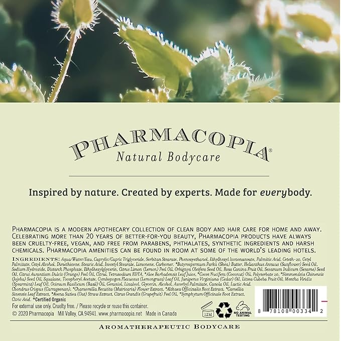 Pharmacopia Verbena Body Lotion - Hydrating Natural Moisturizer with Aromatherapy Benefits - Cruelty-Free Vegan Skin Care - Shea Butter, Aloe Vera, and Jojoba Oil - Lotion for Dry Skin, 16 oz-FemmiqueWomen