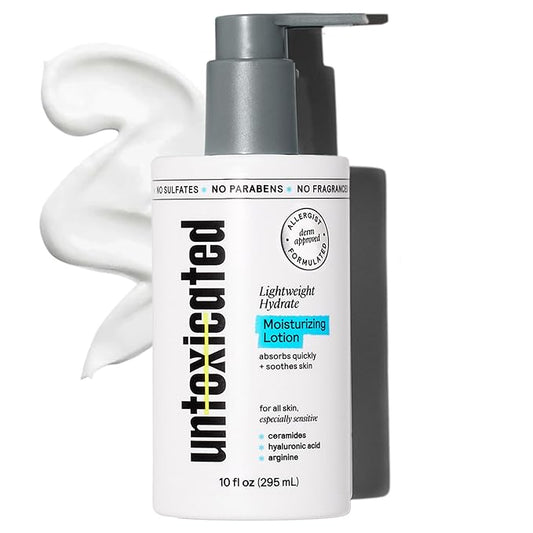 Moisturizing Lotion - Daily Face Moisturizer & Body Lotion for Sensitive Skin - Ceramides & Hyaluronic Acid - No Common Irritants - Non-Comedogenic - Oil-Free - Fragrance Free - 10 Ounce-FemmiqueWomen