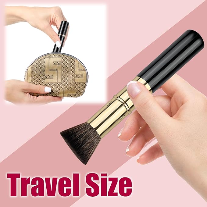 Retractable Kabuki Brush, Travel Powder Foundation Makeup Brush Face Blush Brushes for Liquid, Cream and Powder Face Makeup, Travel Size Makeup Brush-FemmiqueWomen