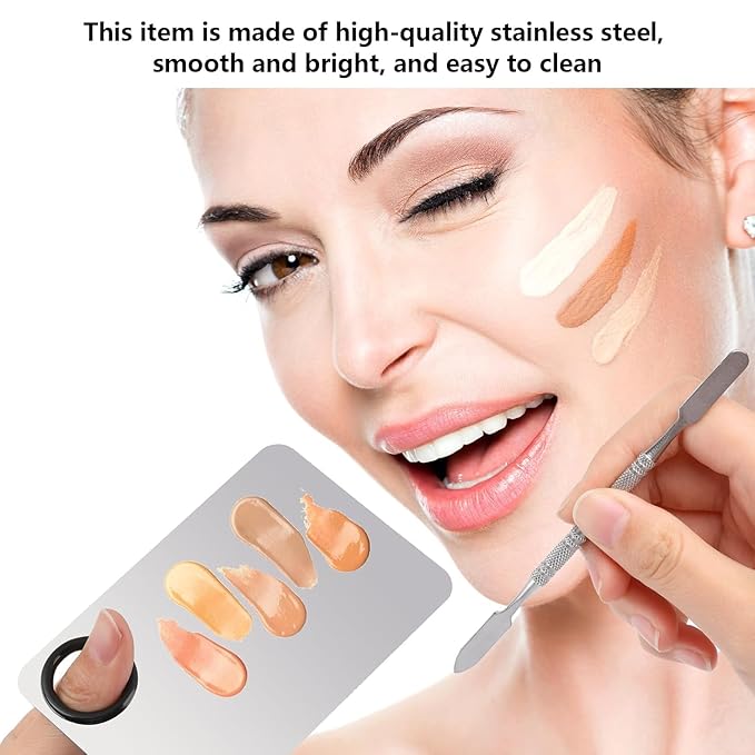 2 Pcs Professional Cream and Lip Makeup Mixing Palette with Spatula Foundation and Lip Palette Set for Travel-FemmiqueWomen