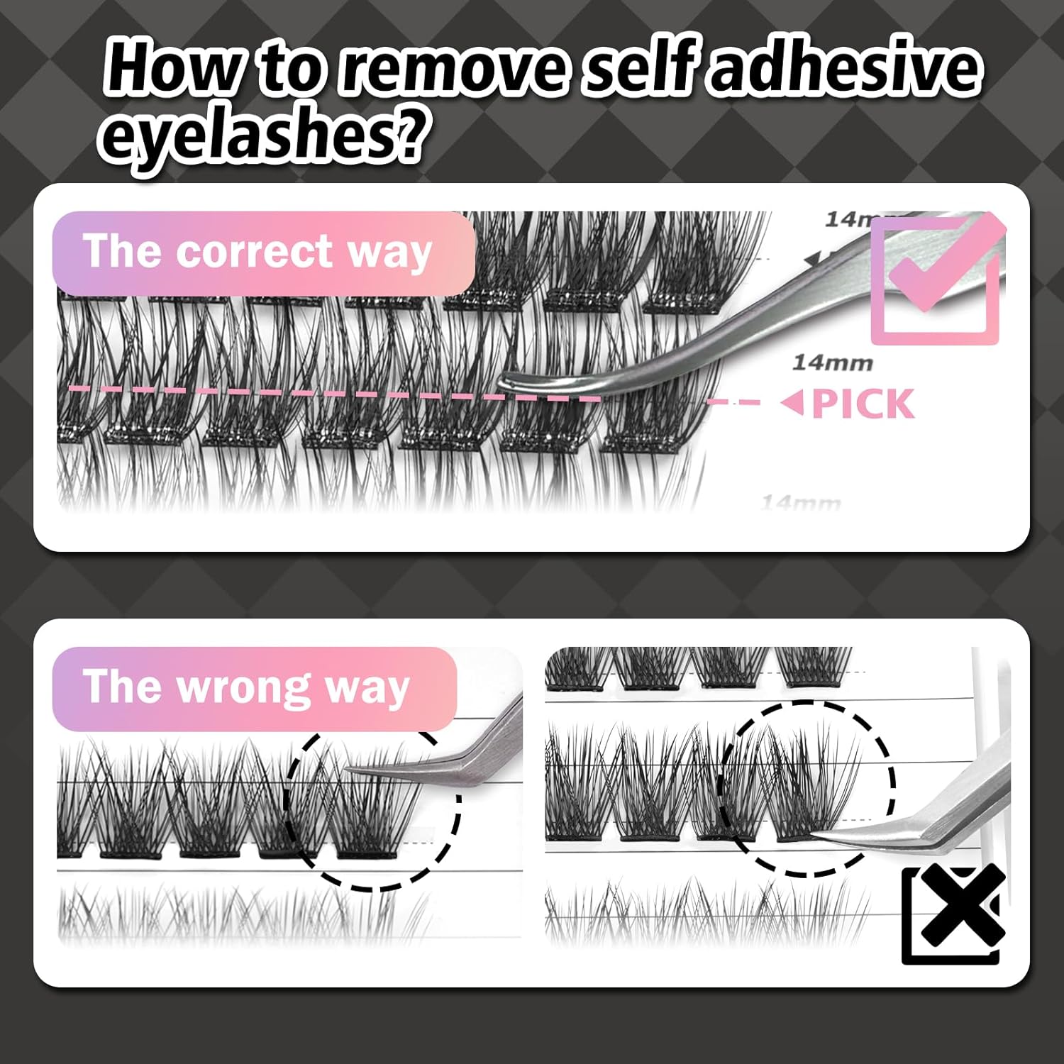 Self Adhesive Eyelashes, 156 Pcs Self Adhesive Eyelash Clusters, No Glue Needed, Invisible 2-Strip Tape - Longer Lasting, No Sticky Residue Pre Glued Eyelashes (Volume-Mixed)-FemmiqueWomen