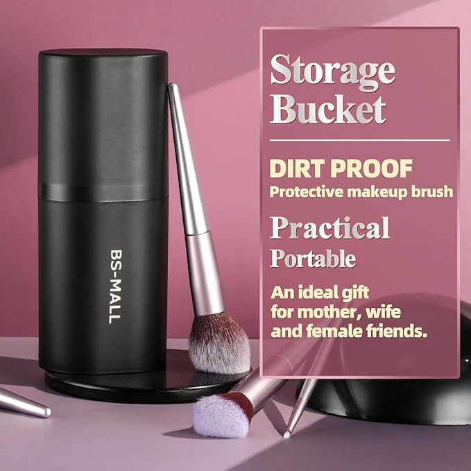 BS-MALL Makeup Brush Set 18 Pcs Premium Synthetic Foundation Powder Concealers Eye shadows Blush Makeup Brushes with black case-FemmiqueWomen