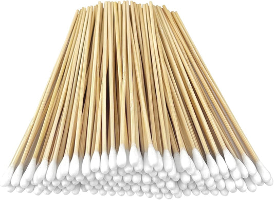 200 PCS Long Wooden Cotton Swabs, Cleaning Cotton Sticks with Wood Handle for Oil Makeup Gun Applicators, Eye Ears Eyeshadow Brush and Remover Tool, Cutips Buds for Baby and Home Accessories-FemmiqueWomen