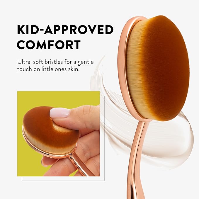 Premium Sunscreen Brush Set – Kids & Baby Sunblock Applicator with Metal Handles, Travel Bag, 2 Brushes, 2 Caps, & Cleaning Mat – Rose Gold – Mess-Free Sun Care (2 Pack) (Rose Gold)-FemmiqueWomen