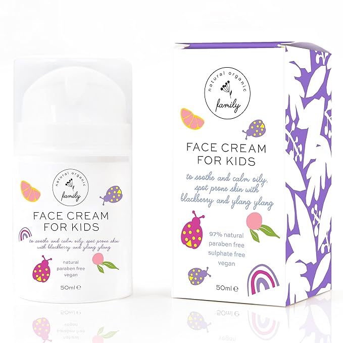 Gentle Face Cream Moisturizer for Kids and Preteens – Nourishing and Calming for All Skin Types – Natural Ingredients: Hyaluronic Acid and Vitamin E - Made in UK 50ml-FemmiqueWomen