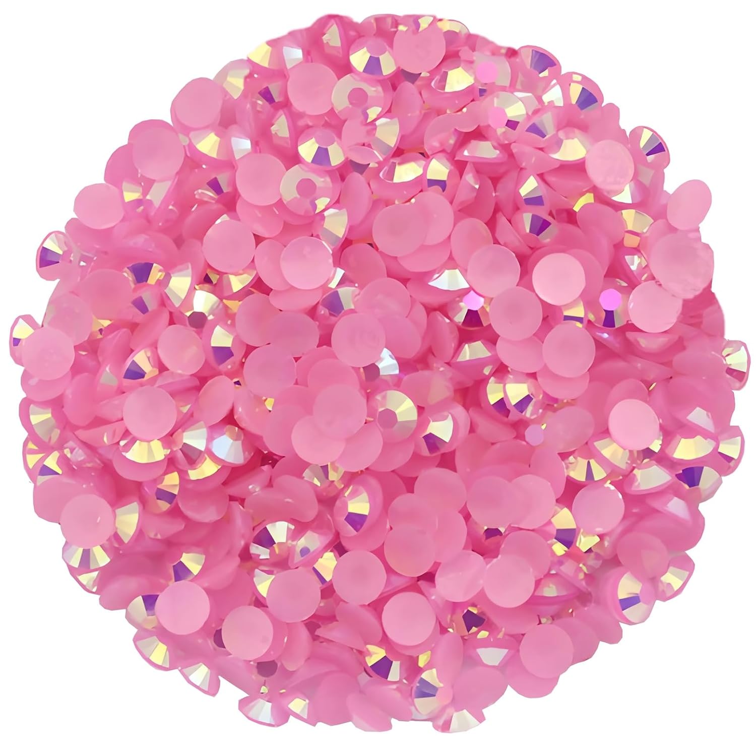 2250 Pcs SS16 4mm AB Flatback Rhinestones for Nails Art Crafts Glitter Round Shine Gems Crystals DIY Clothes Shoes （Dark Pink AB）-FemmiqueWomen