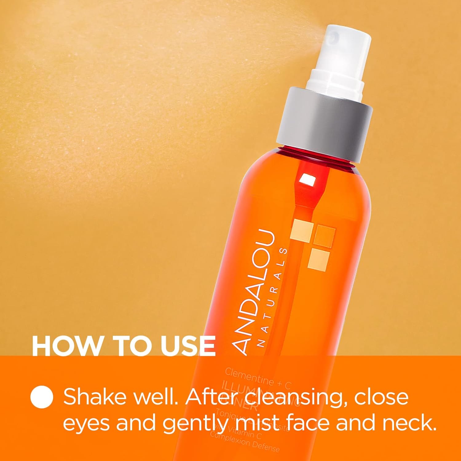 Andalou Naturals, Toner Facial Toner Helps Hydrate Balance Skin pH For Clear Bright Skin, Clementine Plus C, 6 Fl Oz-FemmiqueWomen