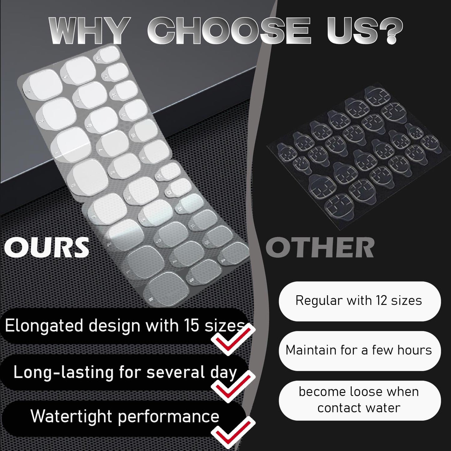 300PCS Nail Adhesive Tabs Extra Strong | 10 Sheets Nail Sticky Tabs for Press Ons | Ultra Thin, Waterproof & Easy to Use Press On Sticky Tabs for Nails-FemmiqueWomen