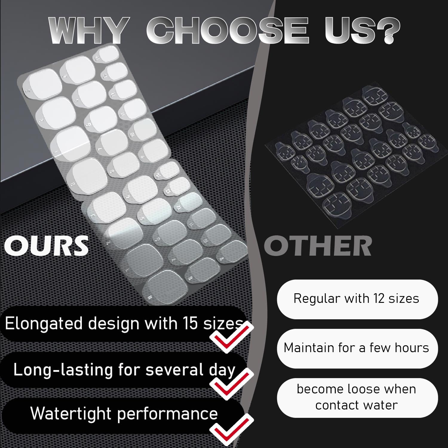 300PCS Nail Adhesive Tabs Extra Strong | 10 Sheets Nail Sticky Tabs for Press Ons | Ultra Thin, Waterproof & Easy to Use Press On Sticky Tabs for Nails-FemmiqueWomen