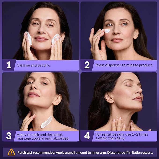 Neck Firming Cream, Wrinkle Cream for Women, Retinol Moisturizer with Collagen and Hyaluronic Acid for Neck, Face and Décolleté, 1.76 fl oz-FemmiqueWomen